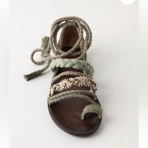 Bacio61 Women Leini Ankle Wrap Leather Sandal size 9M